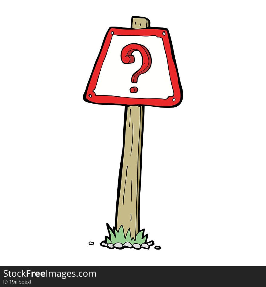 cartoon question mark sign