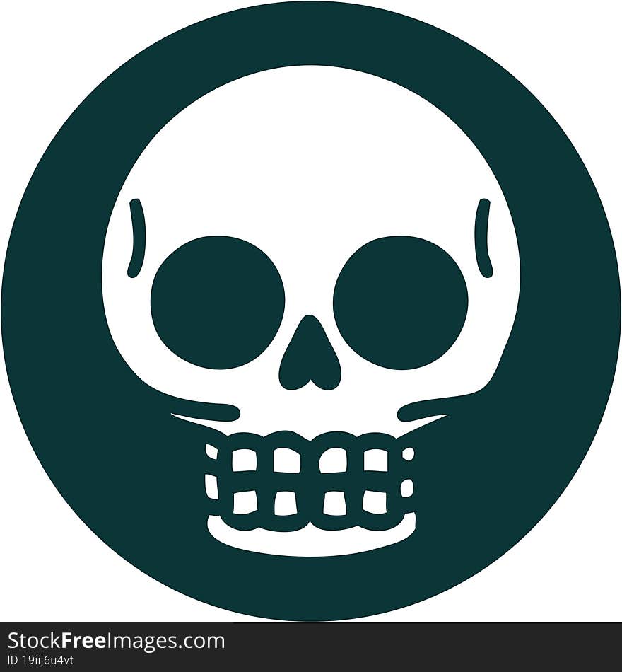 tattoo style icon of a skull