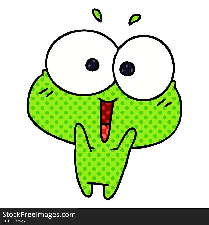 cartoon kawaii excited cute frog