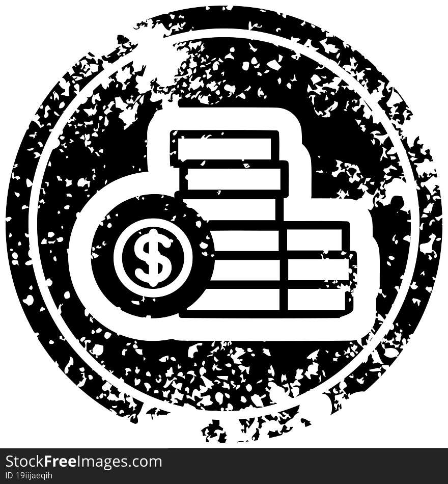 stacked money distressed icon