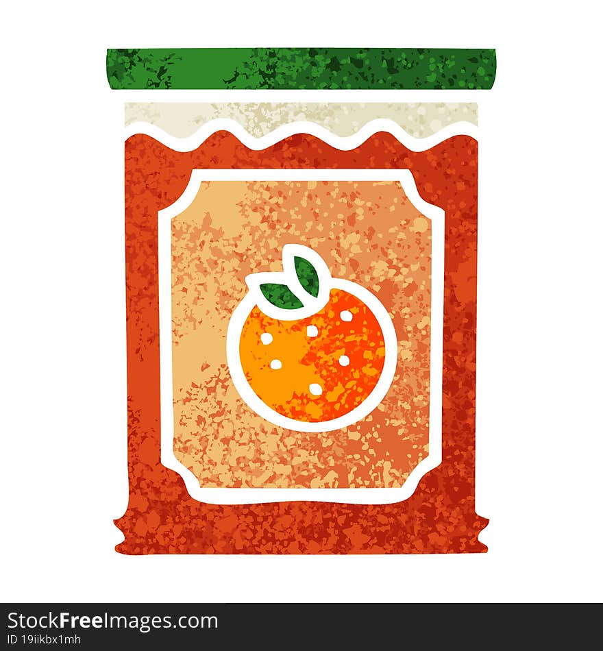 Quirky Retro Illustration Style Cartoon Jar Of Marmalade