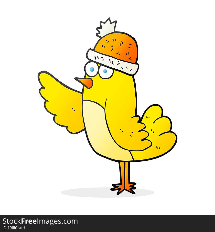 cartoon bird wearing hat