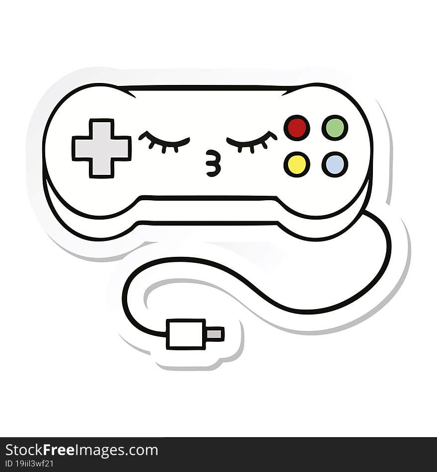 sticker of a cute cartoon game controller