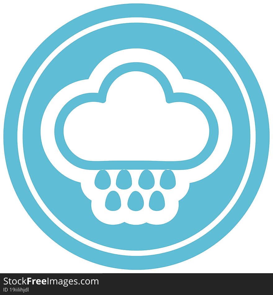 Rain Cloud Circular Icon