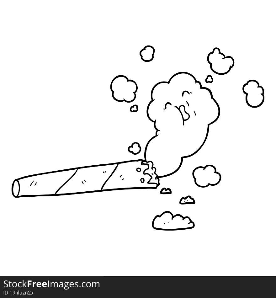 cartoon smoking cigarette. cartoon smoking cigarette