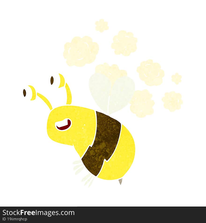 cartoon happy bee