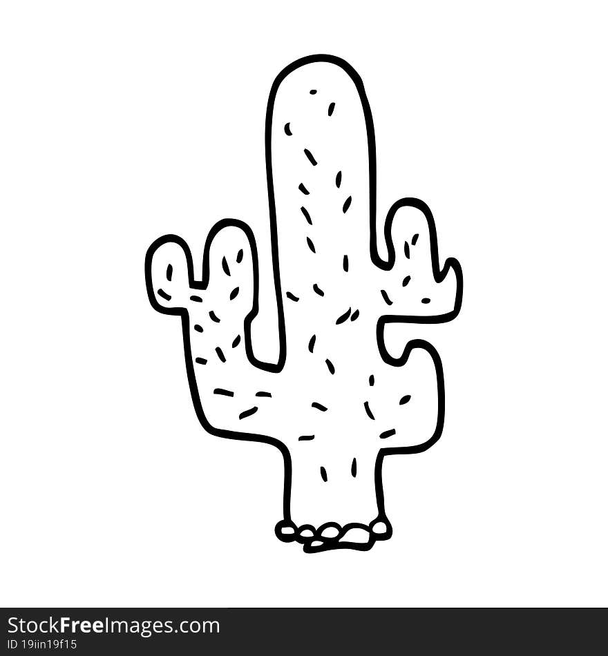 line drawing cartoon cactus