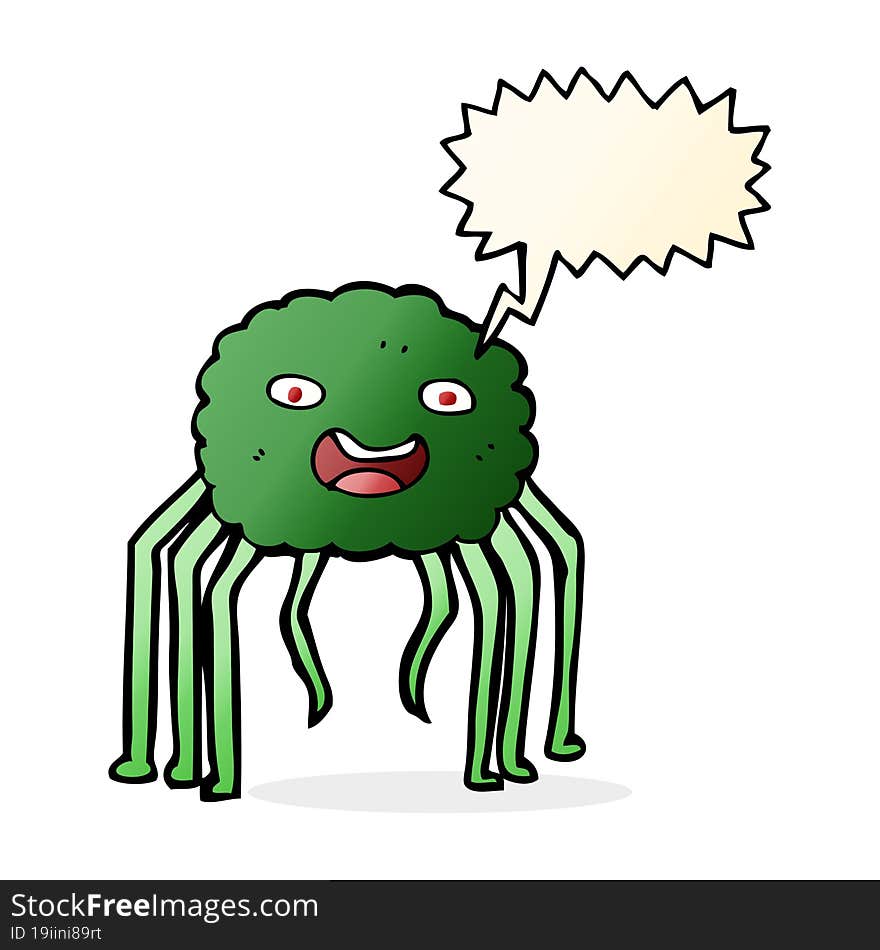 Cartoon Spider With Speech Bubble