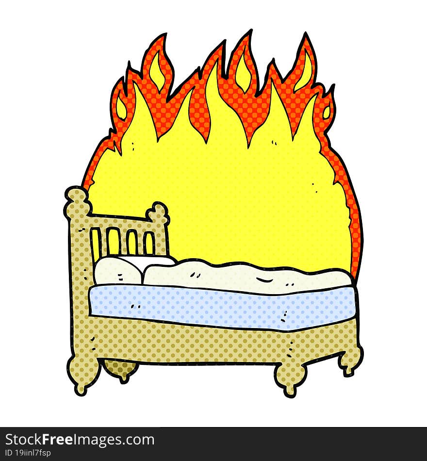 cartoon beds are burning