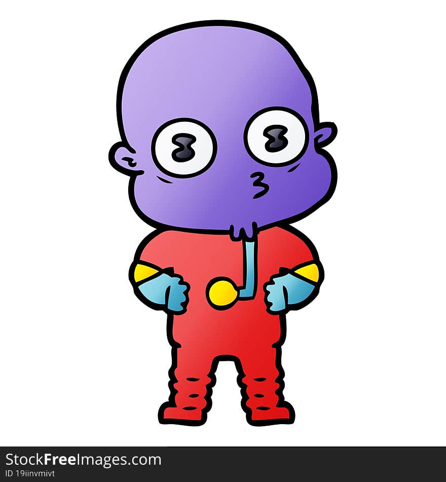 cartoon weird bald spaceman. cartoon weird bald spaceman