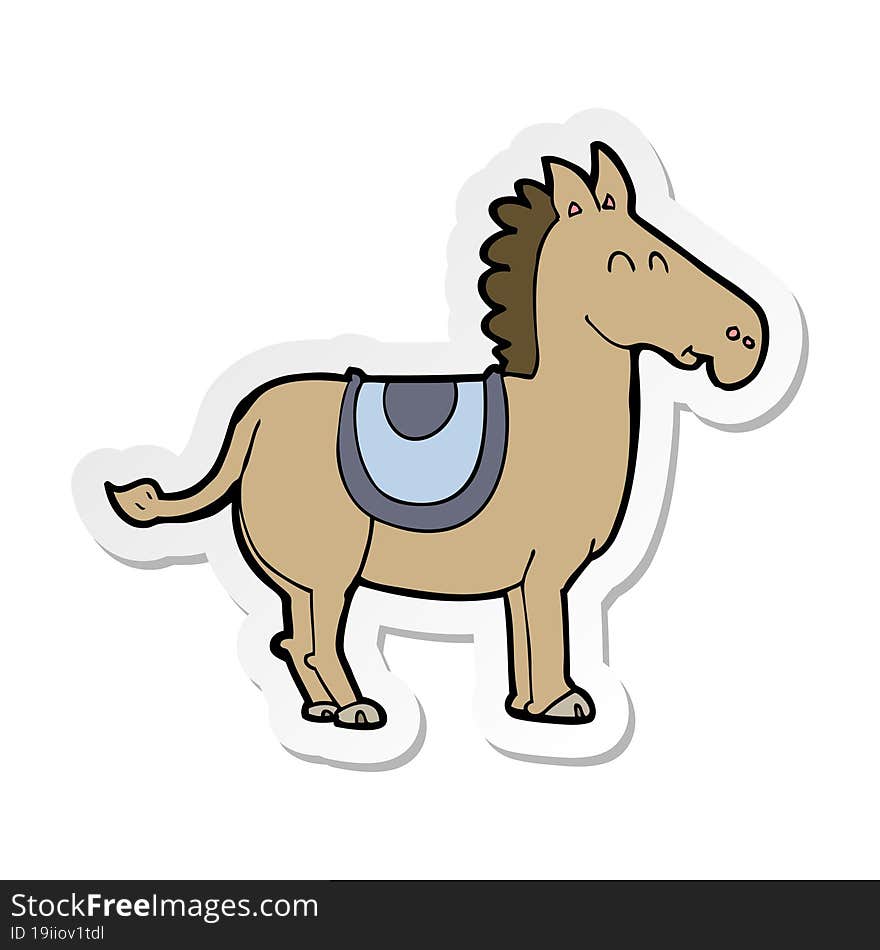 sticker of a cartoon donkey