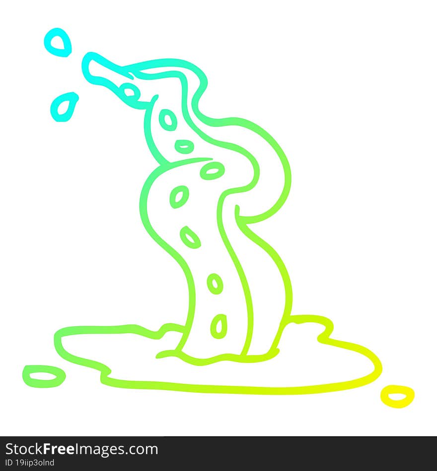 cold gradient line drawing cartoon spooky tentacle