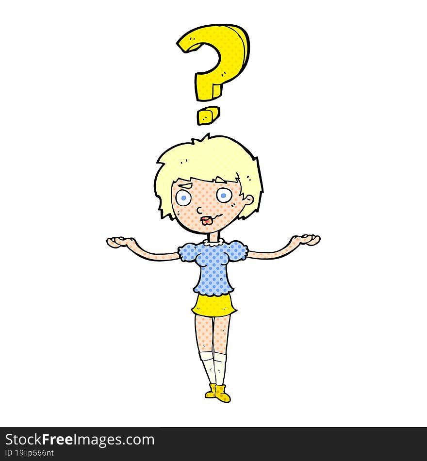 cartoon woman asking question