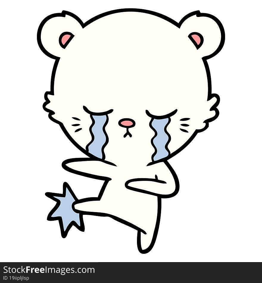 crying cartoon polarbear. crying cartoon polarbear