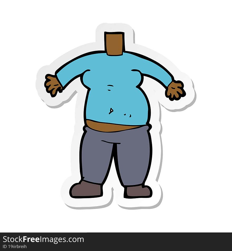 sticker of a cartoon body