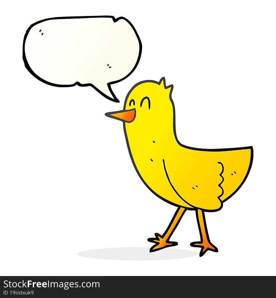 Speech Bubble Cartoon Bird