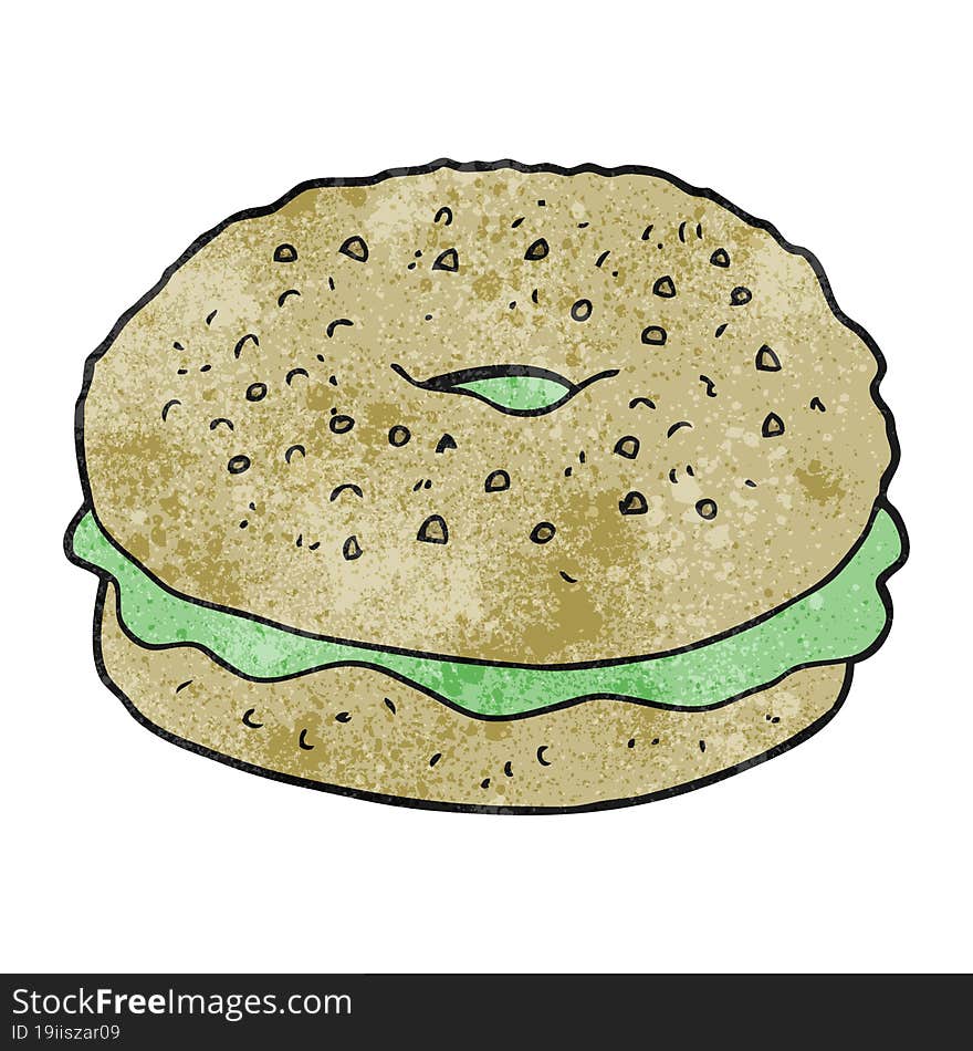 Textured Cartoon Bagel