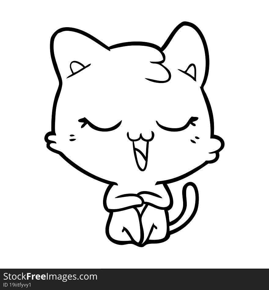 happy cartoon cat. happy cartoon cat