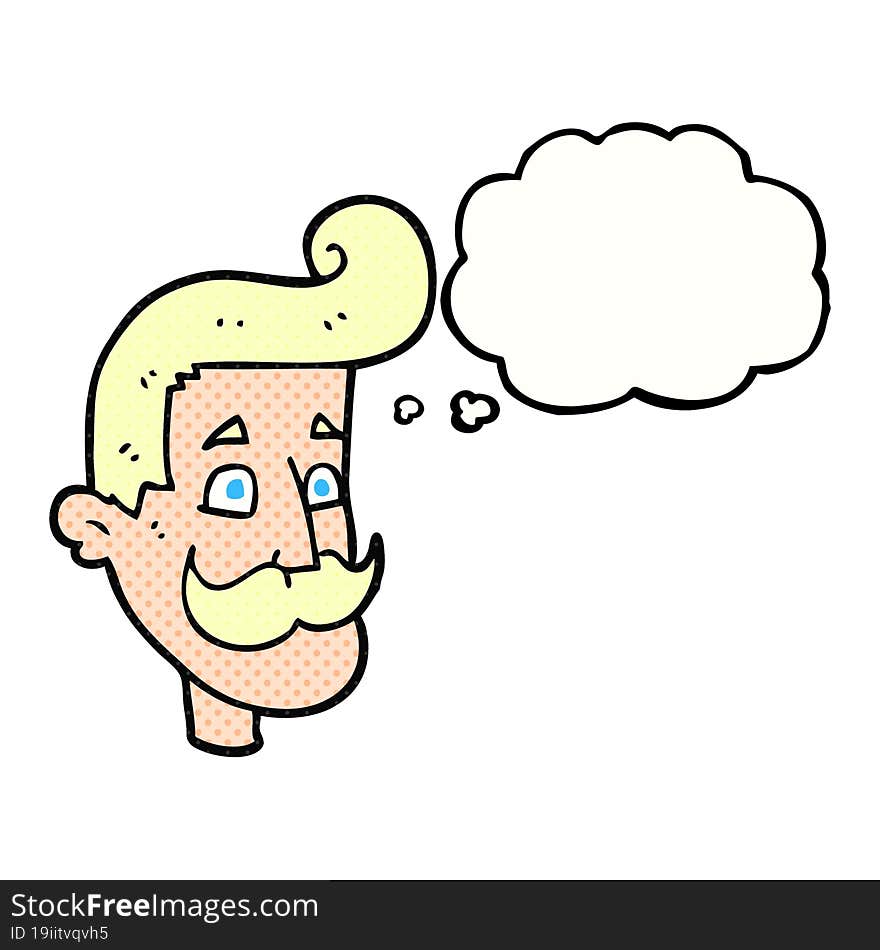 Thought Bubble Cartoon Man With Mustache