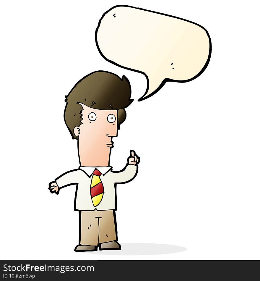 Cartoon Man With Question With Speech Bubble