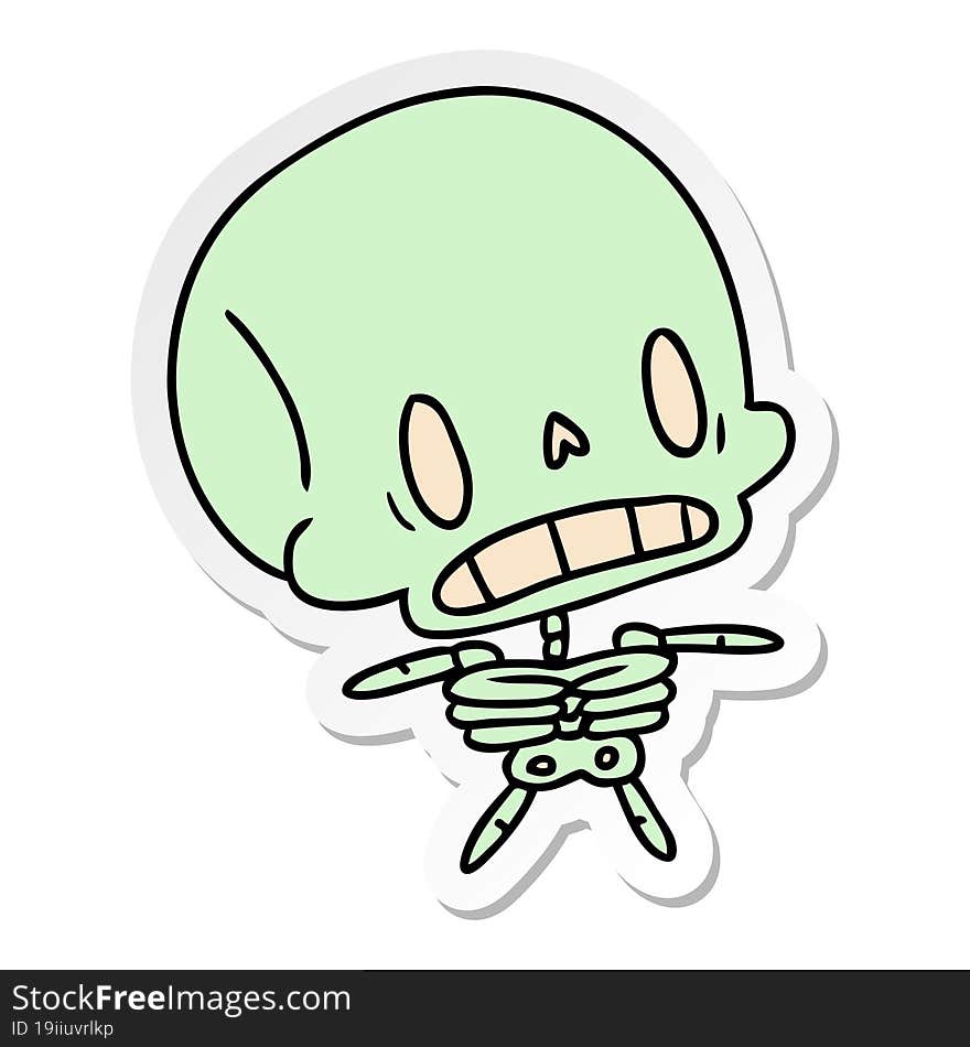 sticker cartoon kawaii cute dead skeleton