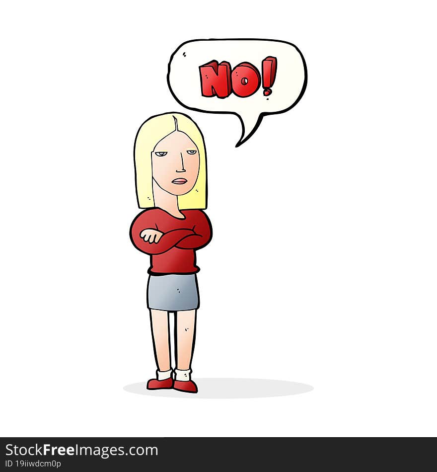 cartoon woman saying no