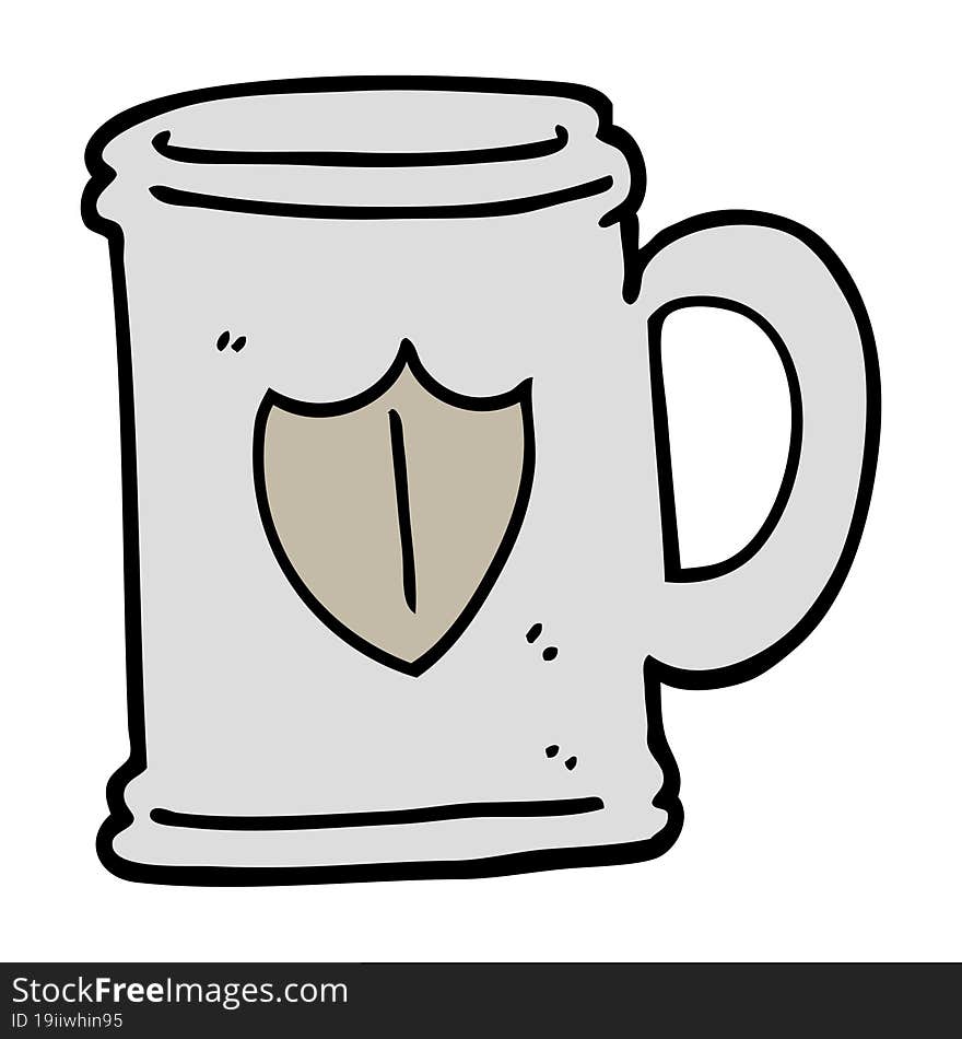 hand drawn doodle style cartoon tankard