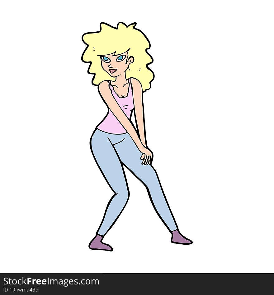 cartoon woman posing