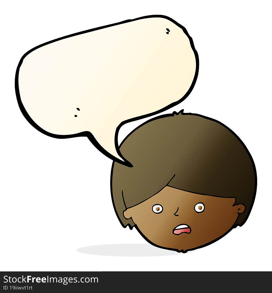 cartoon unhappy boy  with speech bubble