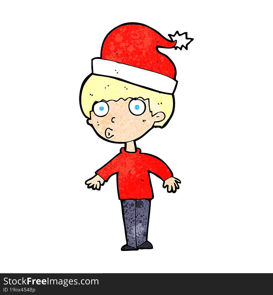 cartoon man ready for christmas