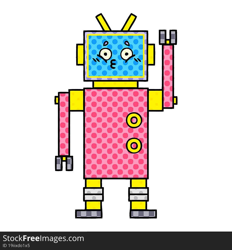 Comic Book Style Cartoon Robot