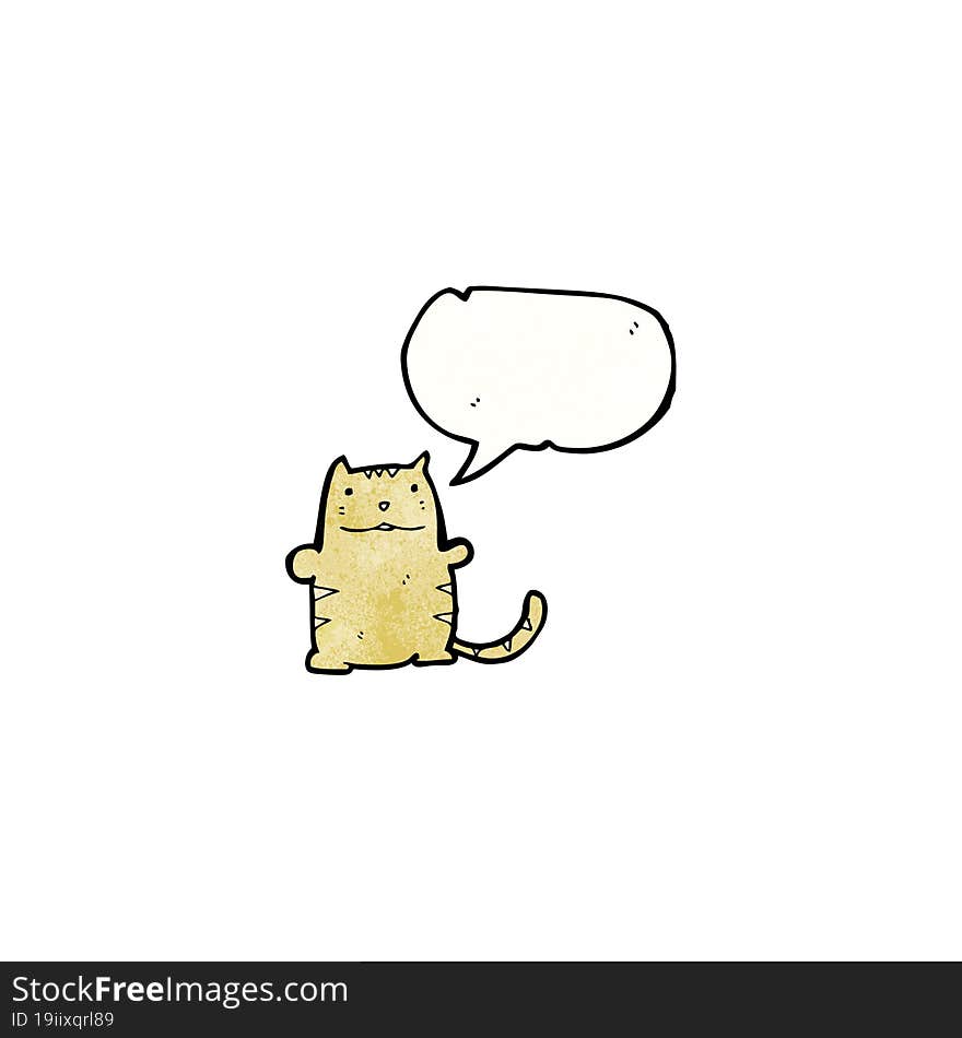 Cartoon Cat With Speech Bubble