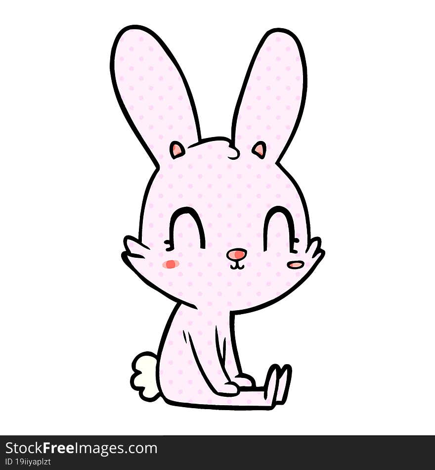 cute cartoon rabbit sitting. cute cartoon rabbit sitting