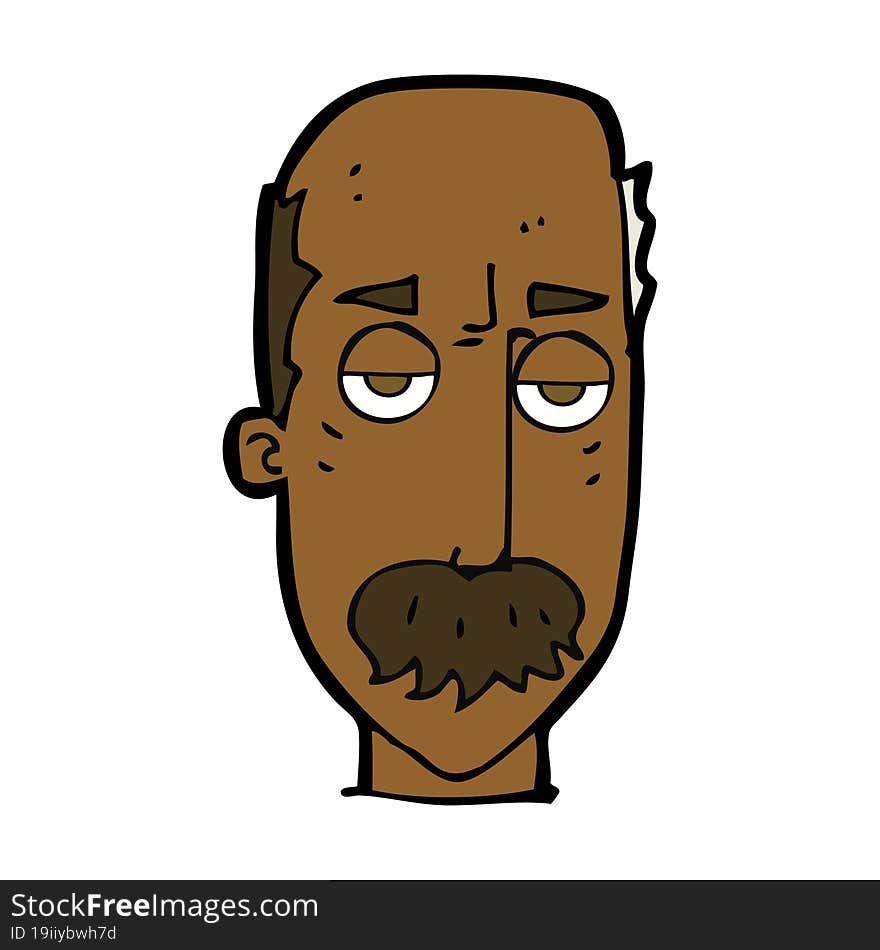 cartoon bored old man