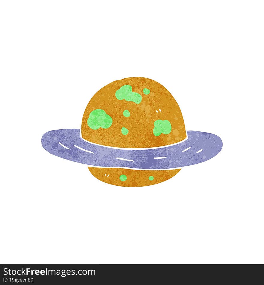 retro cartoon planet