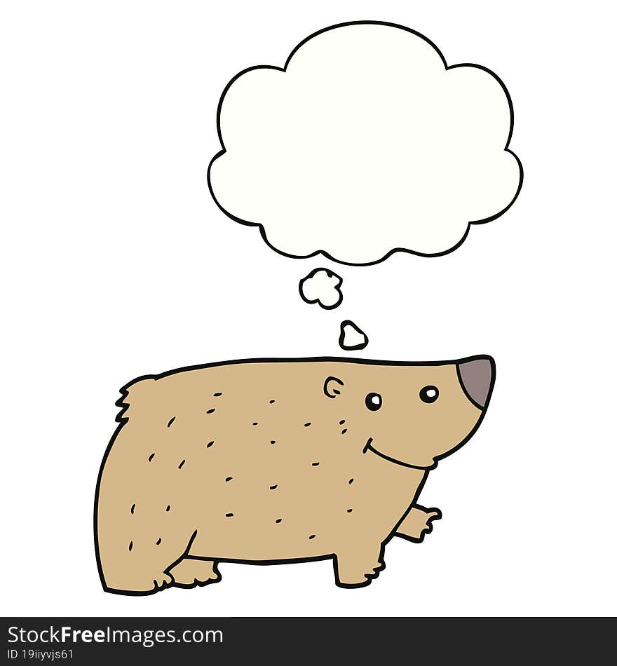 cartoon bear and thought bubble