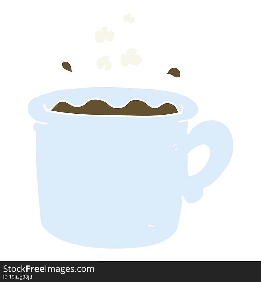 flat color illustration of coffee cup. flat color illustration of coffee cup