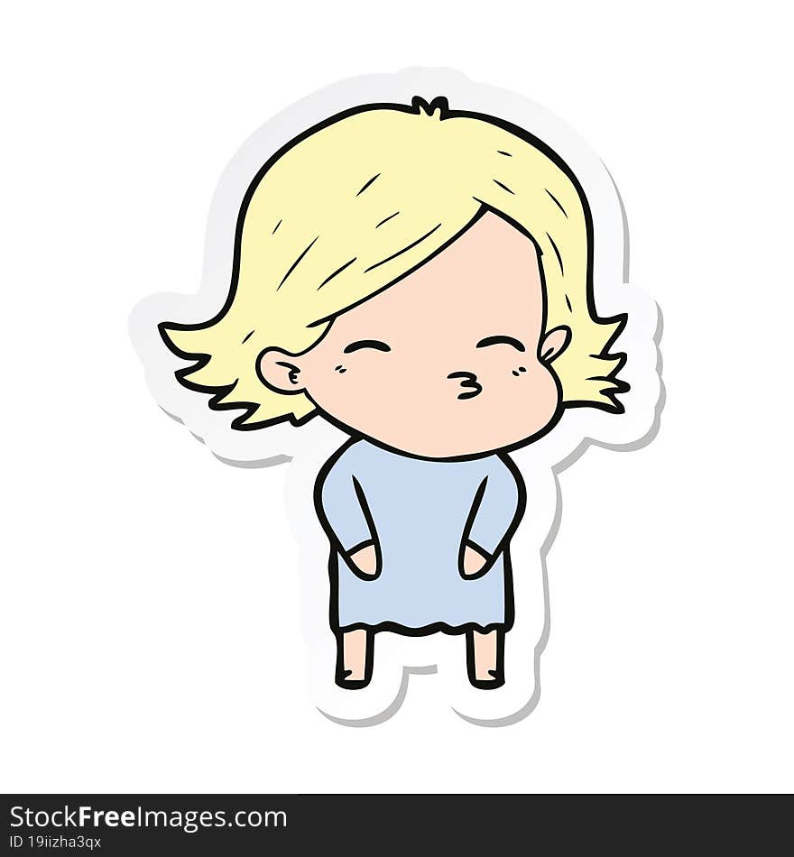 sticker of a cartoon woman