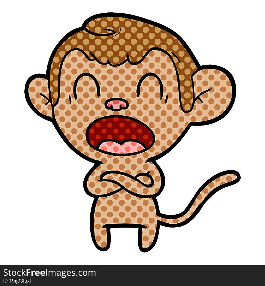 shouting cartoon monkey. shouting cartoon monkey