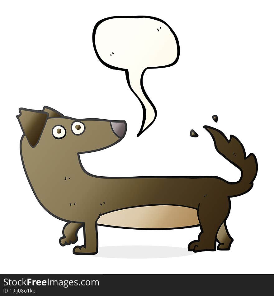 freehand drawn speech bubble cartoon dog