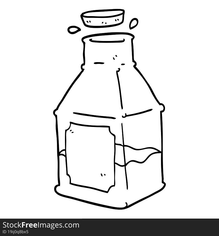 line drawing cartoon drink in decanter