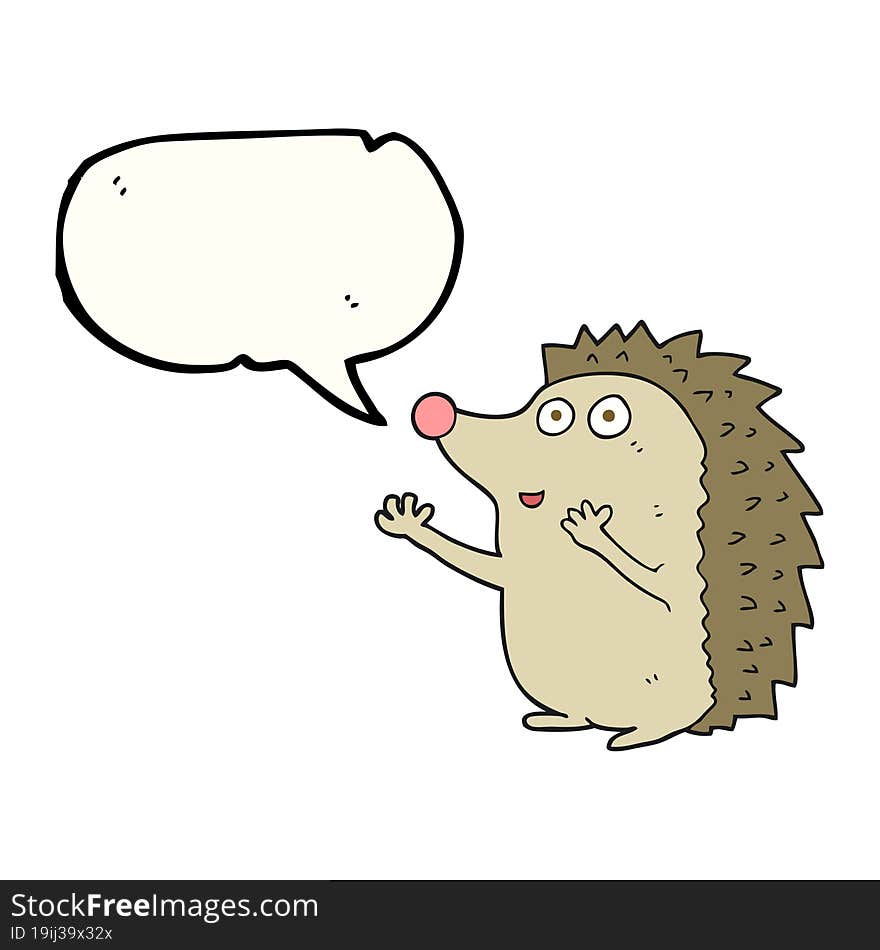 Speech Bubble Cartoon Cute Hedgehog