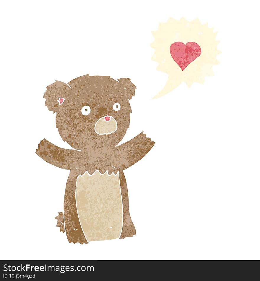 cartoon teddy bear with love heart