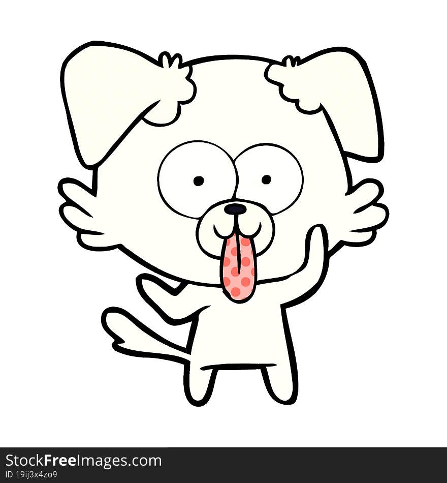 cartoon dog with tongue sticking out. cartoon dog with tongue sticking out