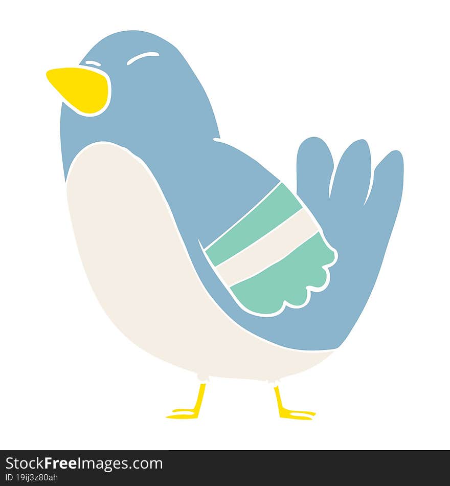 flat color style cartoon bird