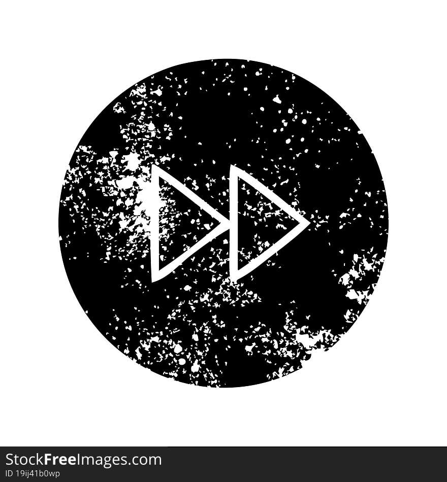 distressed symbol of a fast forward button