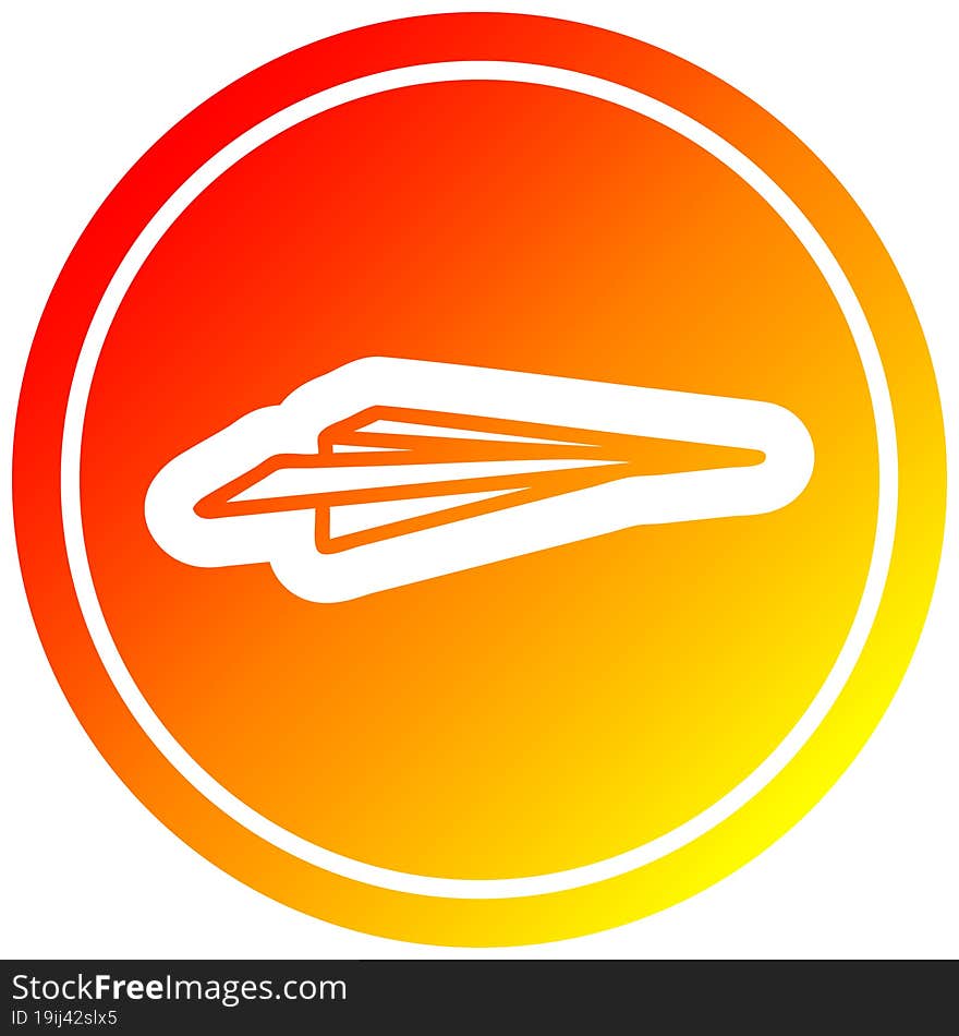 paper plane circular in hot gradient spectrum