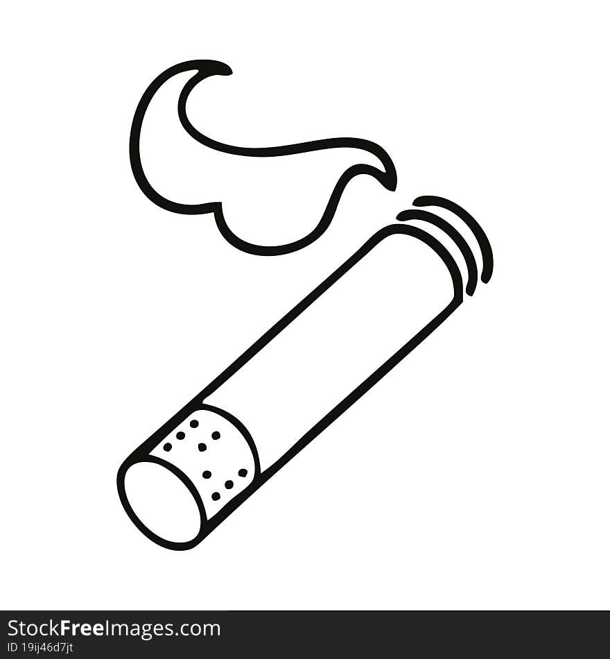 Line Drawing Cartoon Smoking Cigarette