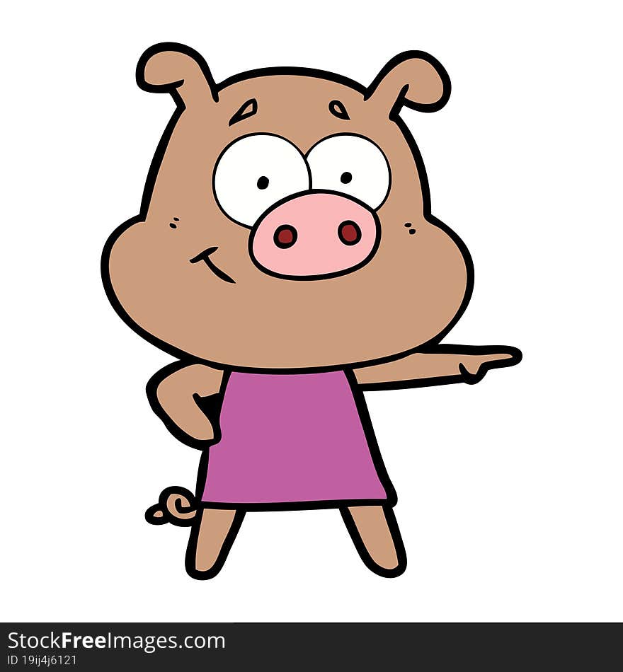 happy cartoon pig. happy cartoon pig