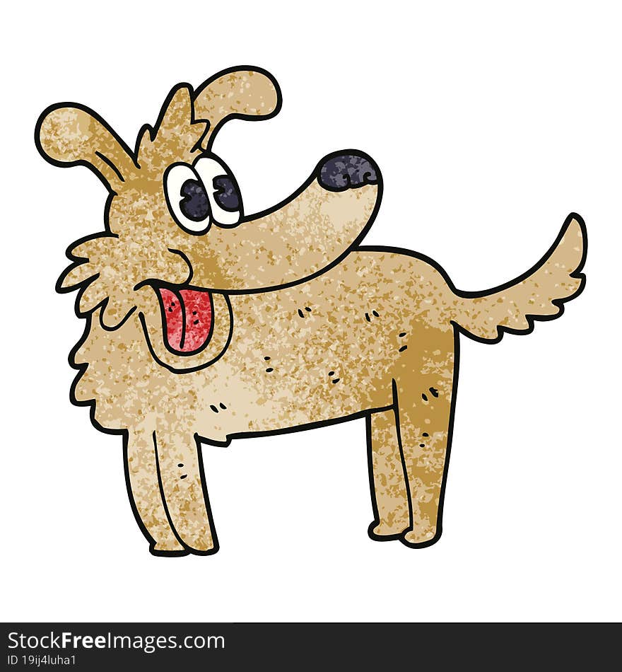 cartoon doodle happy dog